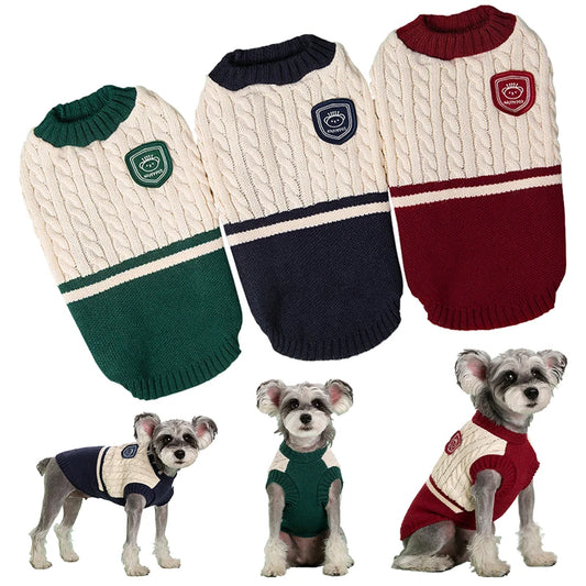 CampusCozy™ College Style Dog Sweater - Knitted Winter Vest