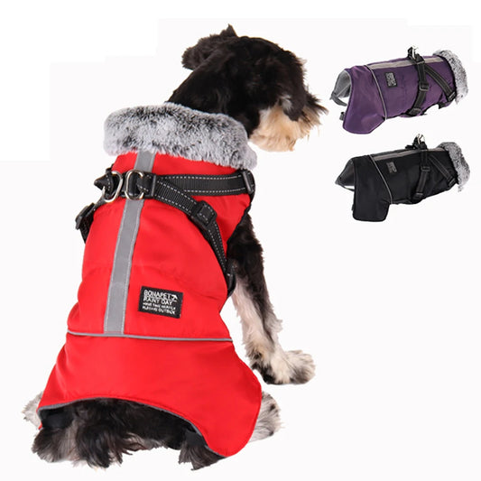 HeatHarness™ Winter Dog Jacket - Ultra Warm Coat with Built-in Harness