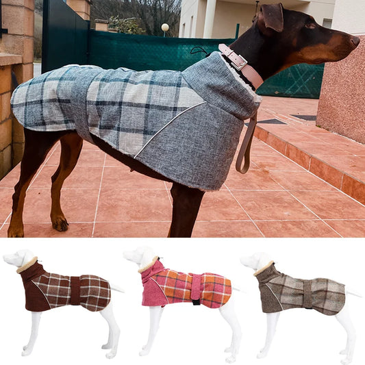 PlaidPaws™ Fleece Winter Jacket with Belt